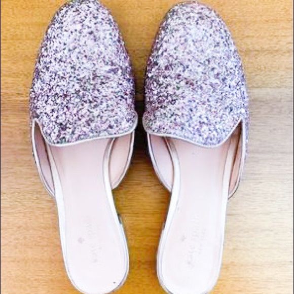 Kate Spade Andra Rose Gold Sparkle Mules - Picture 2 of 7